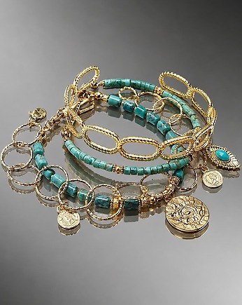 Zestaw bransoletek Turkus vol. 6 /14.10.26/ - Szlachetna kolekcja, KiKa pracownia