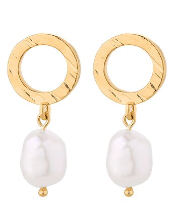 Złote kolczyki z naturalnymi perłami, SOTHO