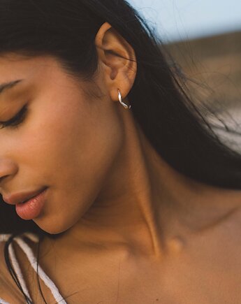 WAVES Semicircle mini / silver earrings, Filimoniuk