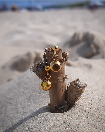 Kolczyki kuleczki z bursztynem, Figa handmade accessories