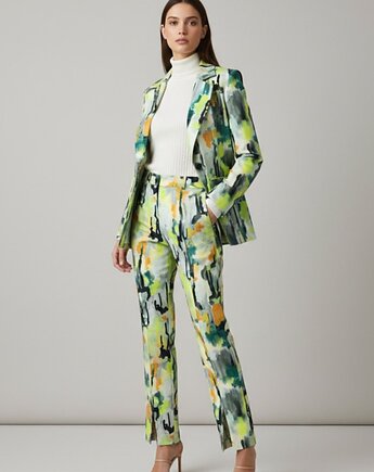 Limonkowo-pomarańczowy bawełniany garnitur damski, FORTINI