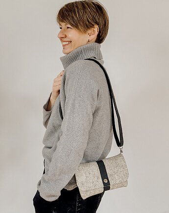 Marmollada - torebka filcowa nerka BEŻOWA + c, marmollada