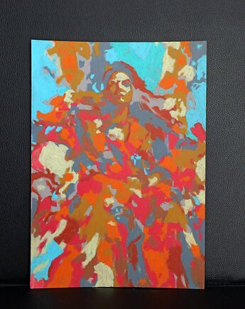 Kobieta - woskowa pastela A4, JBJart Justyna Jaszke