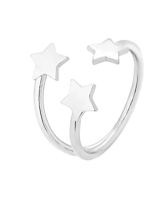 Srebrny pierścionek z gwiazdkami, OKAZJE - Prezenty świąteczne