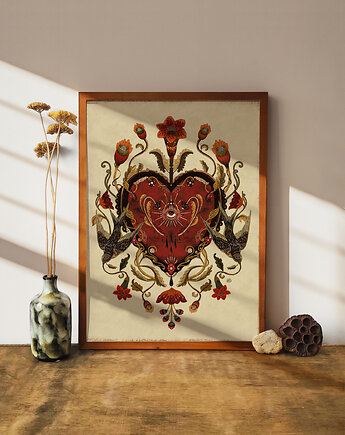 Love, plakat botaniczny, plakat miłość, Żaneta Antosik PRINTS