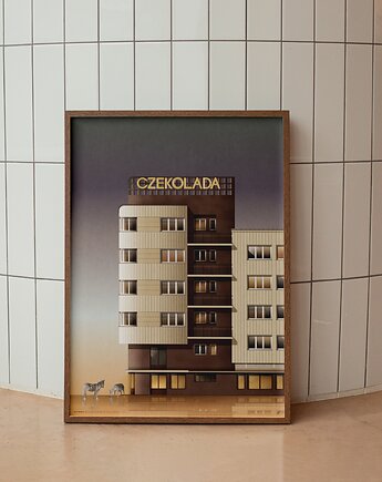 Plakat Dom WEDLA, Puławska 26, Warszawa, zeberki wedlowskie, Konrad Kunc