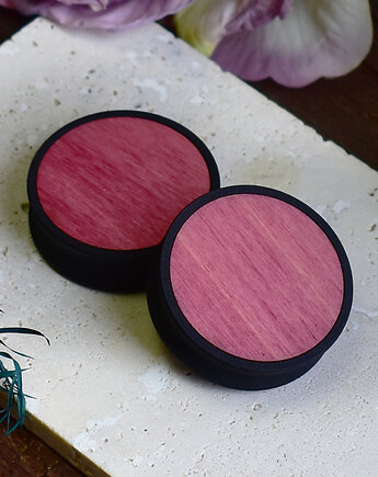 Tunele do uszu 10-100mm / wypełnienie z drewna / różowe, Spirit Of Copper