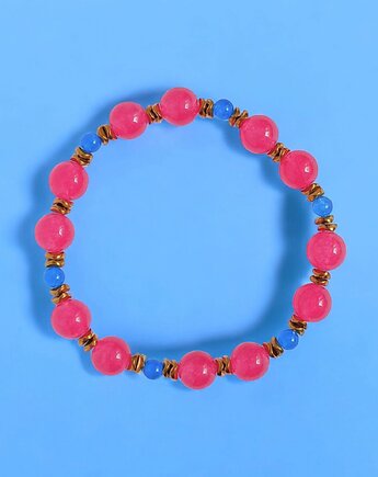 SUMMER COLLECTION : bransoletka na gumce : jadeit I, kaktusia