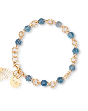 Złocona bransoletka z niebieskim kwarcem, Artseko