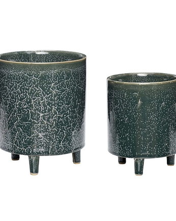 Doniczki 2 szt. zielone 14xh19, 18xh24cm, Home Design