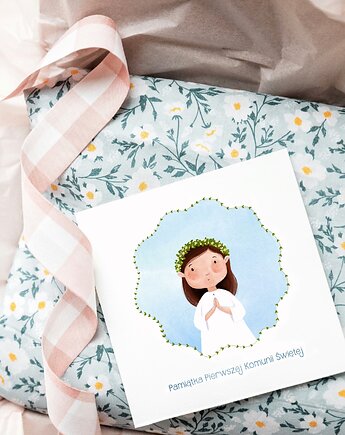 Kartka Komunijna dziewczynka I, Mary in a bubble