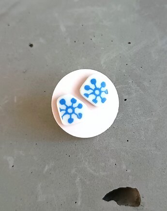 Kolczyki ceramiczne w niebieskie wzory, biżuteria z talerzy