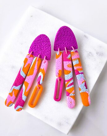 Długie kolczyki ENDORFINOWE meduzy, sploteka