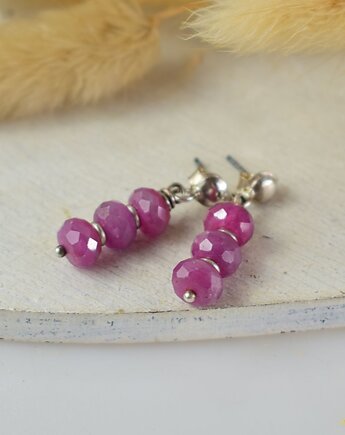 Rubin oponki - srebrne kolczyki, Sunflower Kornelia Kubinowska