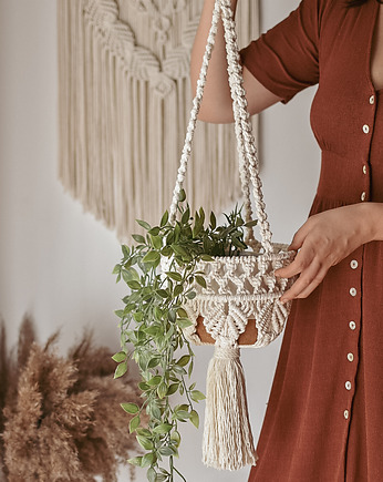 Kwietnik wiszący makrama LEAFY, cosydesign