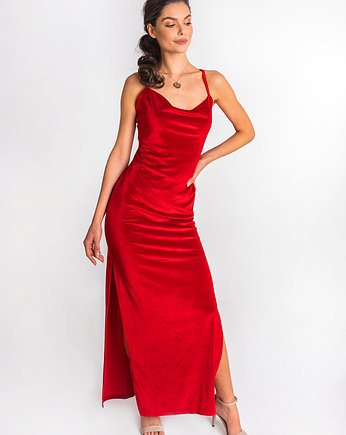 Sukienka "Dakota" - czerwona welur, Cherrise