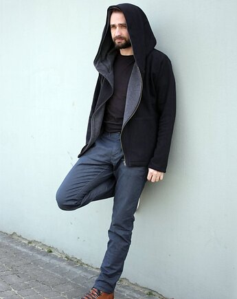 Bluza męska Cyber wielki kaptur obszerny, bluza na zamek