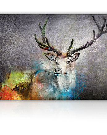 OBRAZ NA PŁÓTNIE -  JELEŃ ABSTRAKCJA  120x80cm, LUdesign gallery