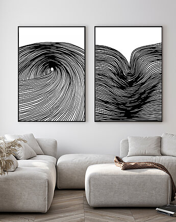 Zawijas i Załamanie / Abstrakcja / zestaw 2 grafik, Jola Regeńczuk Art