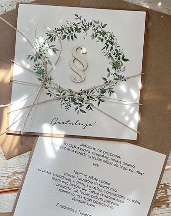 Ręcznie robiona kartka gratulacje z okazji uzyskania absolutorium, sorte