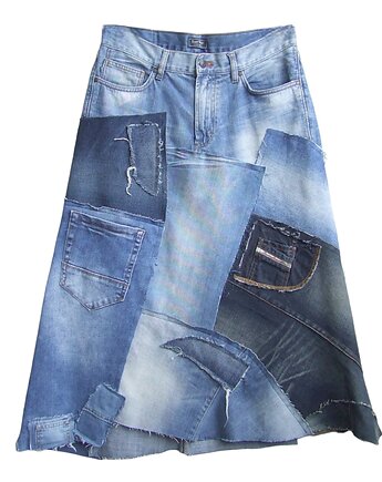 Długa jeansowa spódnica AP005, AnitaPalmerArt