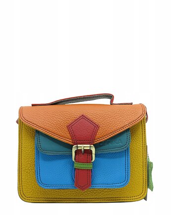 Torebka damska skórzana listonoszka kolorowa rączka regulowany pasek OLIVKA, Olivka Warsaw