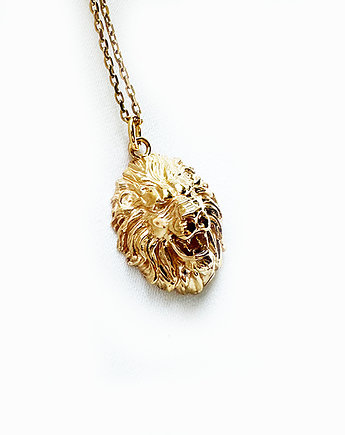 Naszyjnik LEW , zawieszka z lwem, złoty lew zodiak, Anemon Atelier