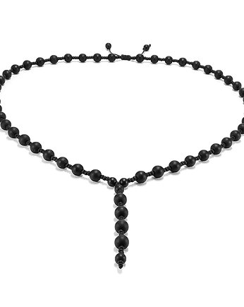 Męski Naszyjnik  - Black stone, kaminskydesign