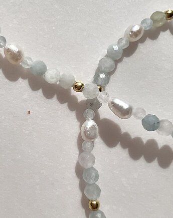 Naszyjnik MORGANIT WIOSNA wykonane z kamienie naturalne  i srebrna, ATdiament