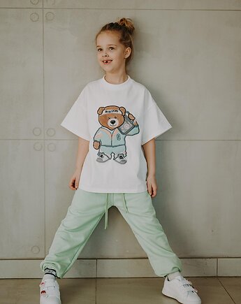 T-shirt oversize Funky Teddy cream, BejbiStory