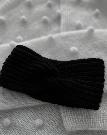 Opaska Merino & cashmere czarna, Lucky HandMade