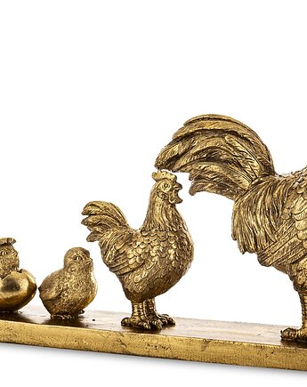 Dekoracja - złota kurnikowa RODZINA 21,5x33x7 cm, MIA home