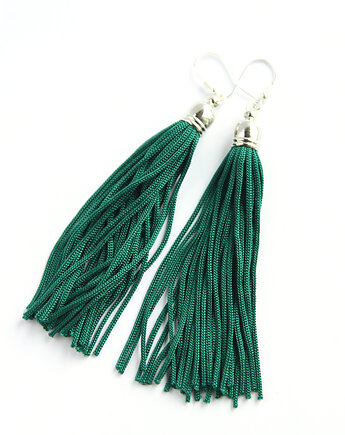 Zielone kolczyki chwosty frędzle, Mosca