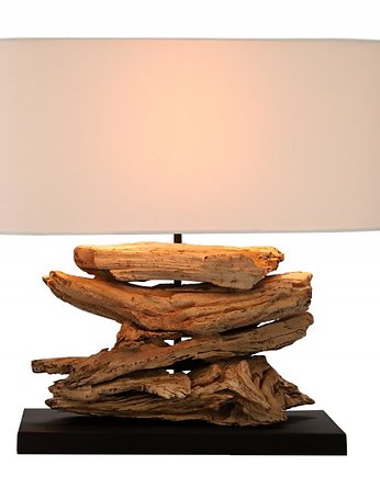 Lampa stołowa Riverwood beż drewno 50cm, Home Design
