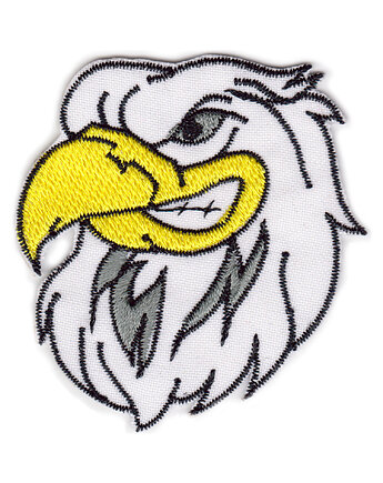 Naszywka naprasowanka ORZEŁ GŁOWA termoprzylepna haft 6,3x6,8cm, Wyszywane