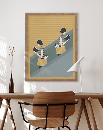 Plakat - Spotkanie na schodach - 50x70 cm, minimalmill