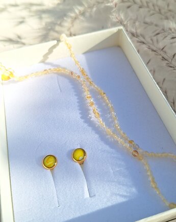 Komplet biżuterii artystycznej Citri, Slow Jewelry