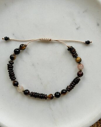 Energia  - męska bransoletka z Kamieniem Słonecznym i Turmalinem, Ili arte biju