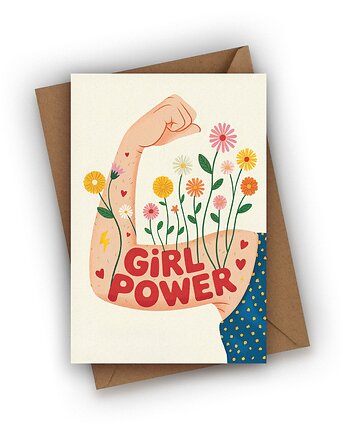 Kartka na Dzień Kobiet- GIRL POWER, Czarna Owca Karteczki