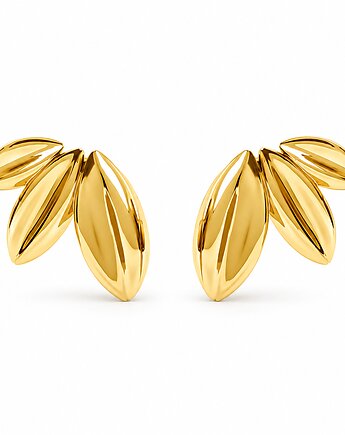 Kolczyki LIŚCIE- srebro złocone, ISSI Jewelry