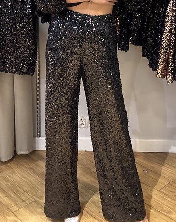 Cekinowe eleganckie spodnie, SOLO moda