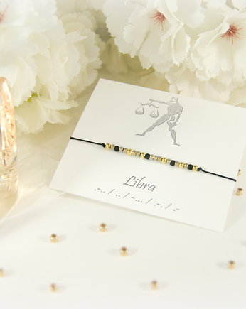 Alfabet morse'a Waga Bransoletka Zodiak Libra, Blue Pearl Art