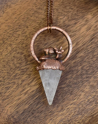 Miedziany wisior z kwarcem i ślimakiem, Spirit Of Copper