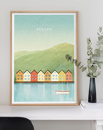 Plakat Bergen - Norwegia, minimalmill