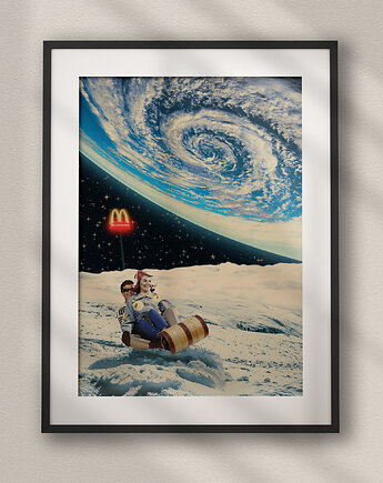 Plakat Moon Drive - Kolaż Fine Art - Dekoracja Ścienna Do Salonu, Biura, DAPIDOKA