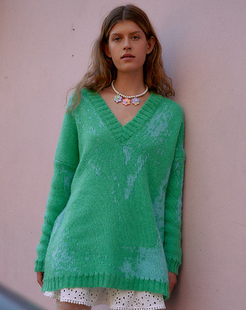 Sweter moherowy zielony, Maja Pilarek