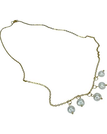 Pozłacany łańcuszek z perłowymi wisiorkami