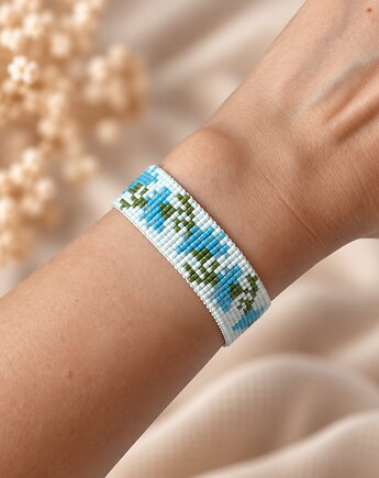 Bransoletka SUMMER MEADOW - kwiaty - koraliki Miyuki, Greenmoon Handmade