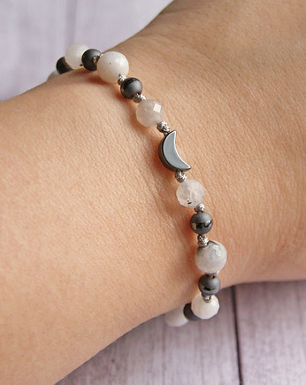 Amulet LUNULA kamień księżycowy, kaktusia