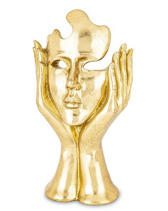 Dekoracja złota maska w kobiecych rękach 30x16x12 ASPETTO, MIA home